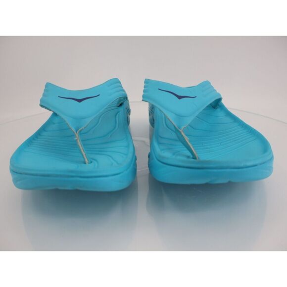 Hoka One One Ora Recovery Slide Mens 12 Blue Rubber Wedge Comfort Thong - Picture 2 of 11